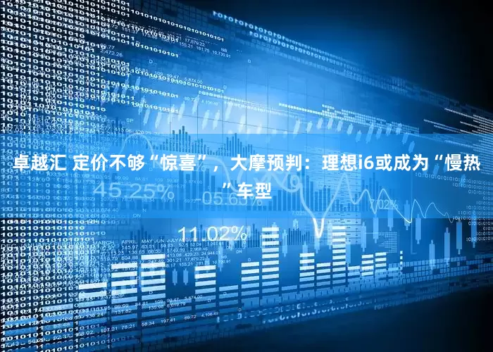 卓越汇 定价不够“惊喜”，大摩预判：理想i6或成为“慢热”车型